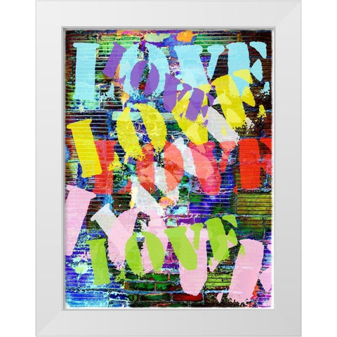 Graffiti Love I White Modern Wood Framed Art Print by Nall, Skip
