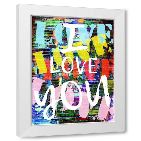 Graffiti Love II White Modern Wood Framed Art Print by Nall, Skip