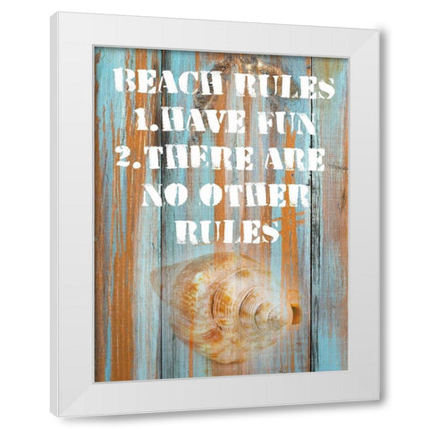 Beach Rules II White Modern Wood Framed Art Print by Nall|Skip