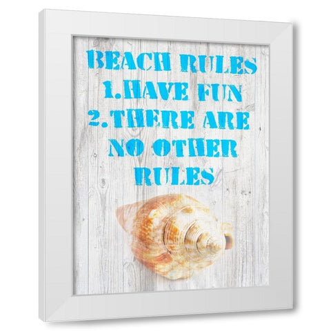 Beach Rules III White Modern Wood Framed Art Print by Nall|Skip