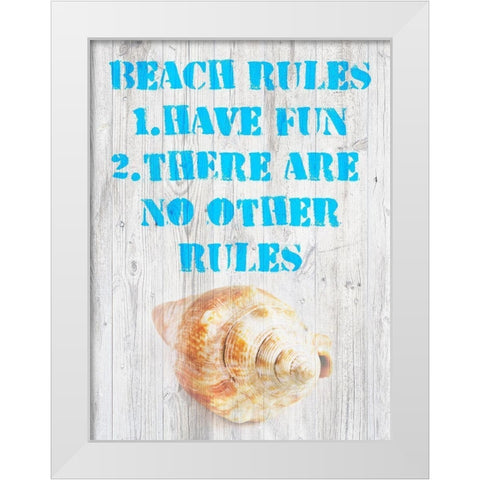 Beach Rules III White Modern Wood Framed Art Print by Nall|Skip