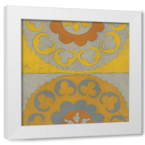 Suzani Shift II White Modern Wood Framed Art Print by Zarris, Chariklia