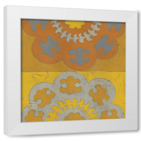 Suzani Shift III White Modern Wood Framed Art Print by Zarris, Chariklia