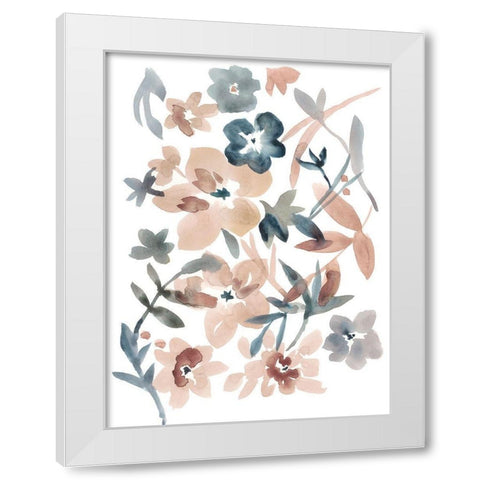 Martinique Floral I White Modern Wood Framed Art Print by Zarris, Chariklia