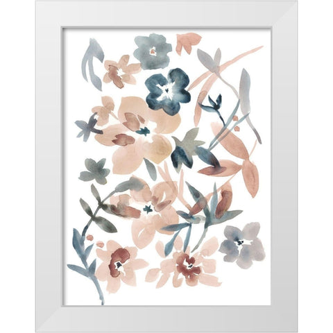 Martinique Floral I White Modern Wood Framed Art Print by Zarris, Chariklia