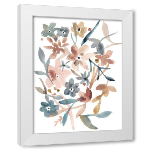 Martinique Floral II White Modern Wood Framed Art Print by Zarris, Chariklia