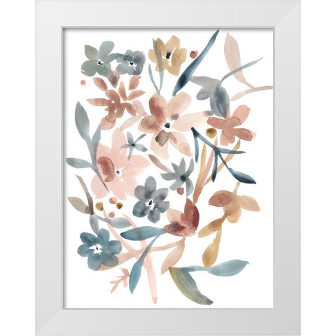 Martinique Floral II White Modern Wood Framed Art Print by Zarris, Chariklia