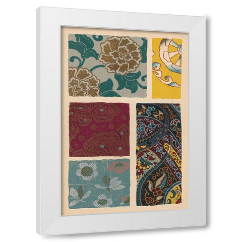 Japanese Textile Design I White Modern Wood Framed Art Print by Seizan, Ema