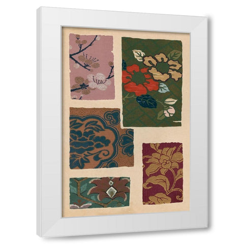 Japanese Textile Design II White Modern Wood Framed Art Print by Seizan, Ema