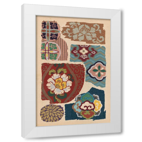 Japanese Textile Design III White Modern Wood Framed Art Print by Seizan, Ema