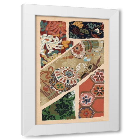 Japanese Textile Design V White Modern Wood Framed Art Print by Seizan, Ema