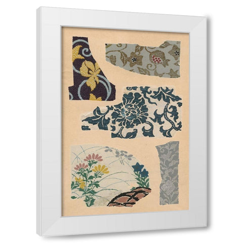 Japanese Textile Design VII White Modern Wood Framed Art Print by Seizan, Ema
