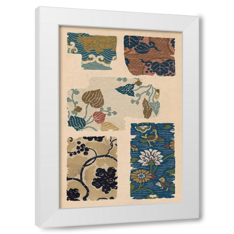 Japanese Textile Design VIII White Modern Wood Framed Art Print by Seizan, Ema