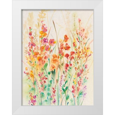 Brilliant Floral II White Modern Wood Framed Art Print by OToole, Tim