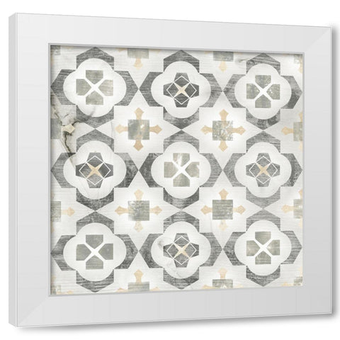 Marble Tile Design I White Modern Wood Framed Art Print by Vess, June Erica