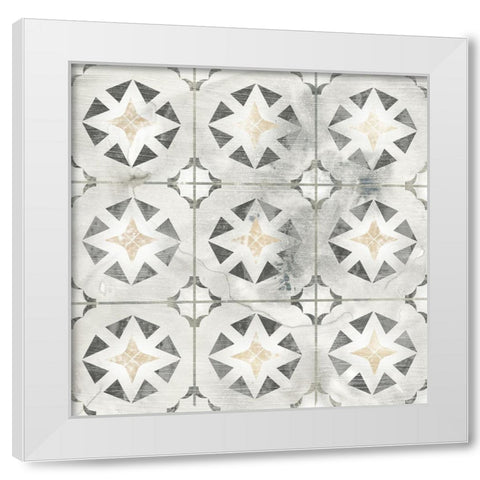 Marble Tile Design II White Modern Wood Framed Art Print by Vess, June Erica