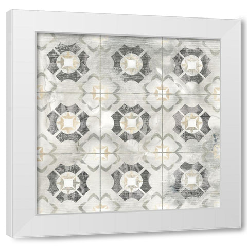 Marble Tile Design III White Modern Wood Framed Art Print by Vess, June Erica