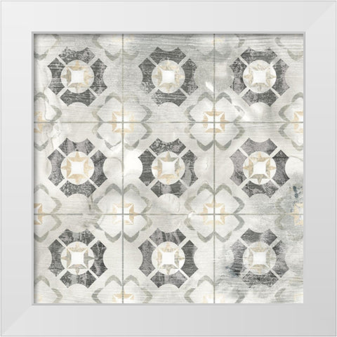 Marble Tile Design III White Modern Wood Framed Art Print by Vess, June Erica