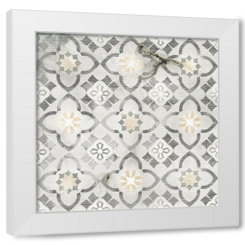 Marble Tile Design IV White Modern Wood Framed Art Print by Vess, June Erica