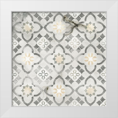 Marble Tile Design IV White Modern Wood Framed Art Print by Vess, June Erica