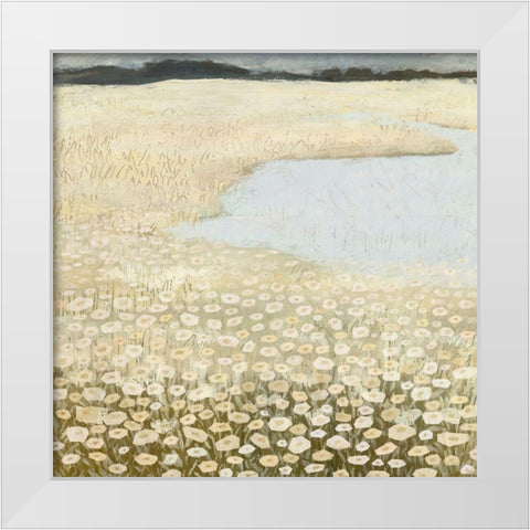Flaxen Field I White Modern Wood Framed Art Print by Borges, Victoria