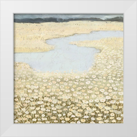Flaxen Field II White Modern Wood Framed Art Print by Borges, Victoria