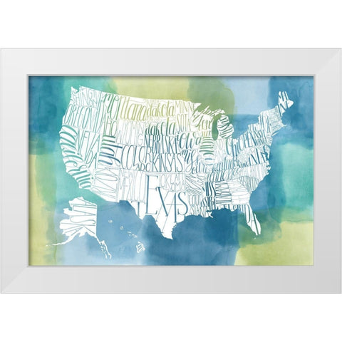 Patchwork USA White Modern Wood Framed Art Print by Popp, Grace