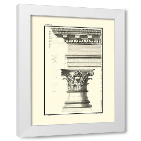 B and W Column and Cornice I White Modern Wood Framed Art Print by Borra, Giovanni