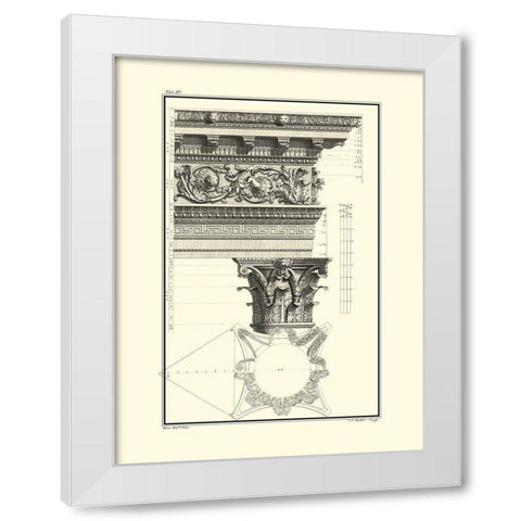 B and W Column and Cornice II White Modern Wood Framed Art Print by Borra, Giovanni