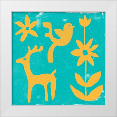 Otomi Tile I White Modern Wood Framed Art Print by Studio W