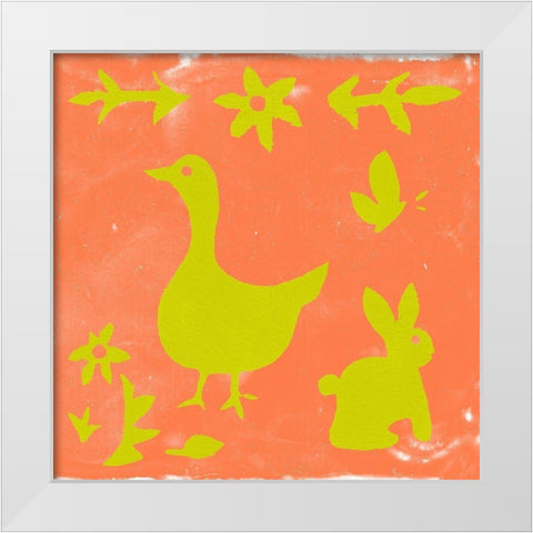 Otomi Tile IV White Modern Wood Framed Art Print by Studio W