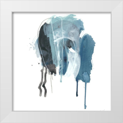 Incidental Indigo V White Modern Wood Framed Art Print by Vess, June Erica