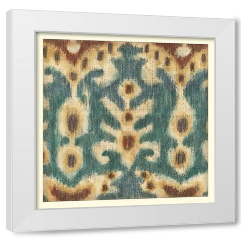 Ikat Motif I White Modern Wood Framed Art Print by Zarris, Chariklia