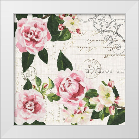Ephemeral Roses I White Modern Wood Framed Art Print by Miller, Dianne
