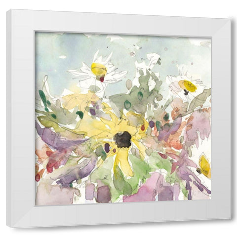 Daisy Vase I White Modern Wood Framed Art Print by Dixon, Samuel
