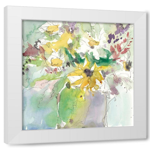Daisy Vase II White Modern Wood Framed Art Print by Dixon, Samuel