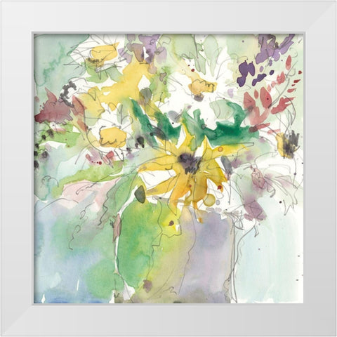 Daisy Vase II White Modern Wood Framed Art Print by Dixon, Samuel