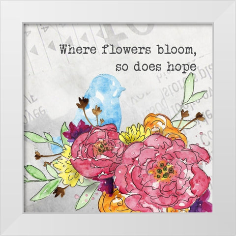 Bloom and Fly I White Modern Wood Framed Art Print by McGuire, Catherine