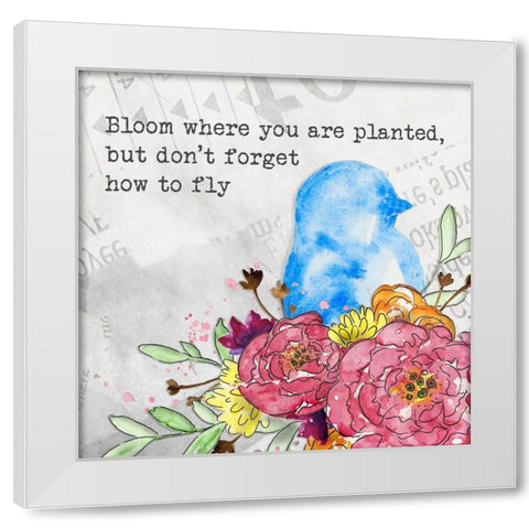 Bloom and Fly II White Modern Wood Framed Art Print by McGuire, Catherine