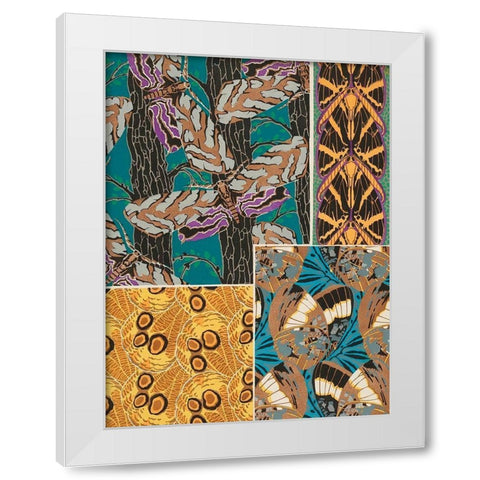 Decorative Butterflies I White Modern Wood Framed Art Print by Seguy, Eugene