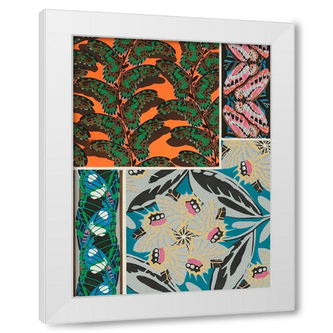 Decorative Butterflies II White Modern Wood Framed Art Print by Seguy, Eugene