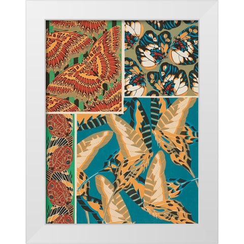 Decorative Butterflies IV White Modern Wood Framed Art Print by Seguy, Eugene