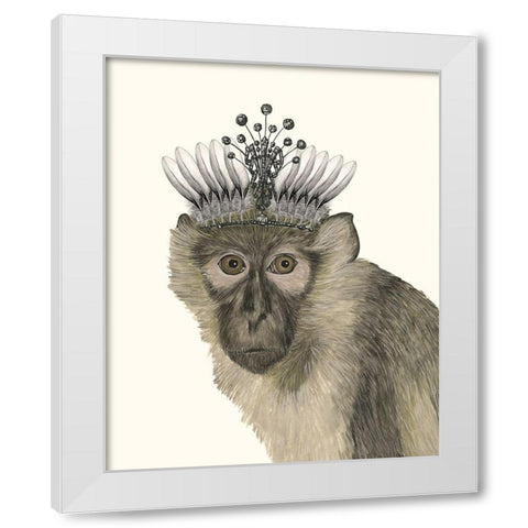 Majestic Monkey I White Modern Wood Framed Art Print by Wang, Melissa