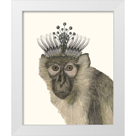 Majestic Monkey I White Modern Wood Framed Art Print by Wang, Melissa