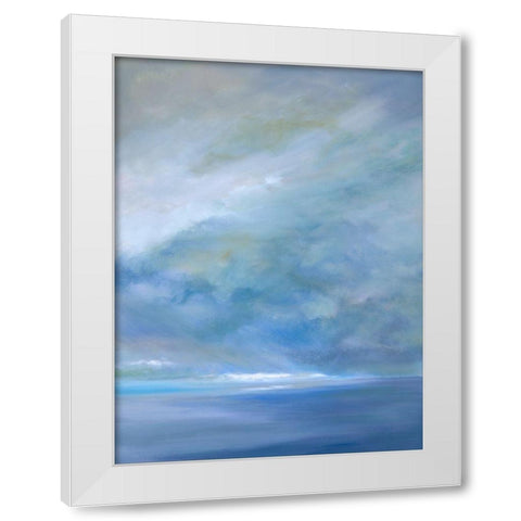 Heavenly Light Triptych III White Modern Wood Framed Art Print by Finch, Sheila