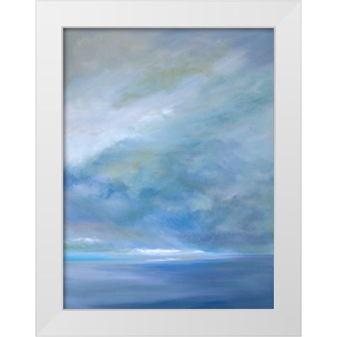 Heavenly Light Triptych III White Modern Wood Framed Art Print by Finch, Sheila