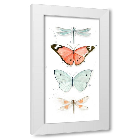 Summer Butterflies I White Modern Wood Framed Art Print by Parker, Jennifer Paxton