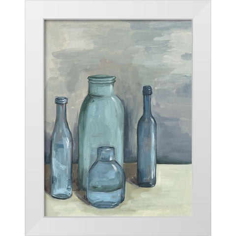 Still Life with Bottles I White Modern Wood Framed Art Print by Wang, Melissa