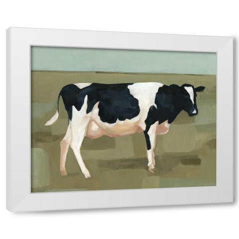 Bovine Portrait I White Modern Wood Framed Art Print by Scarvey, Emma