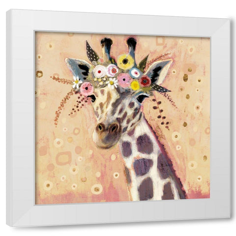 Klimt Giraffe I White Modern Wood Framed Art Print by Borges, Victoria